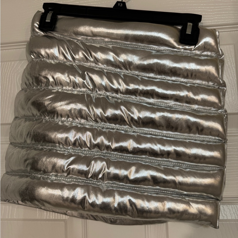 Silver Metallic mini skirt